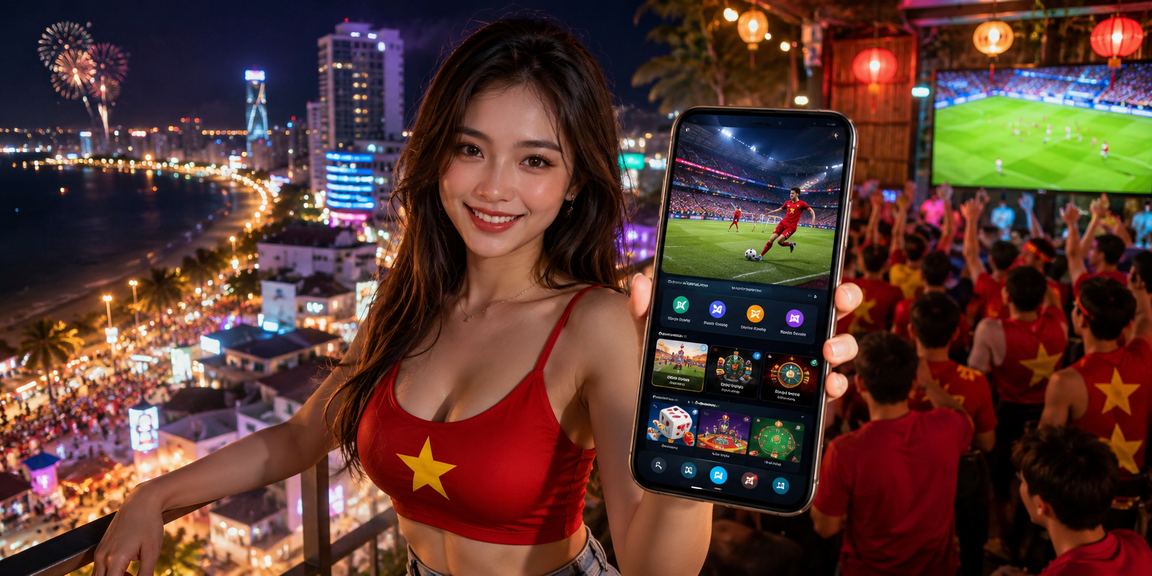 Người dùng tại chợ đêm Nha Trang theo dõi kết quả cá cược và casino VIP trên ứng dụng điện thoại